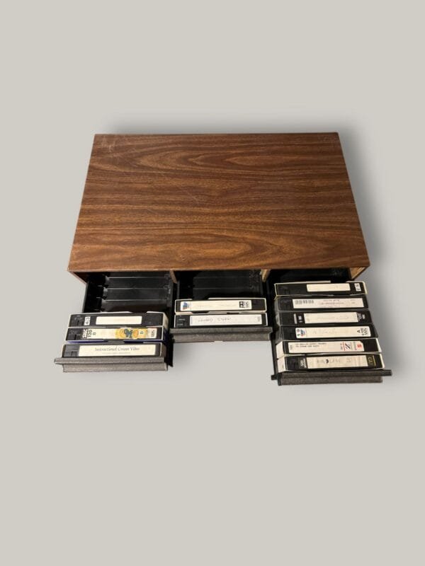 Vintage vhs tapes drawer storage