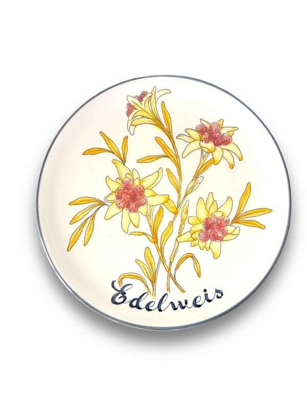 Plate & yellow flowers