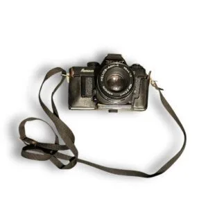 A Zenit Automat camera with a Helios-44K-4 58mm f/2 lens.