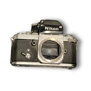 A Nikon F2 35mm SLR film camera body.
