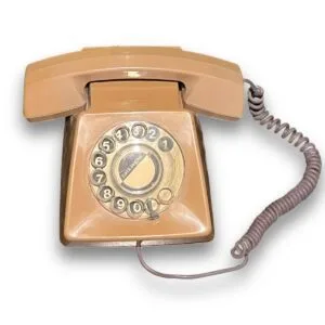 A Vintage Beige Rotary Telephone