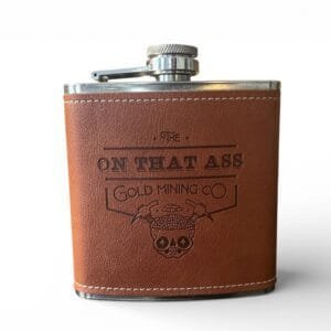 Leather Wrapped stainless steel hip flask